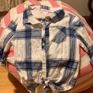 Tommy Bahama girls plaid button down new size 8